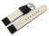 Watch strap dark black Veluro leather without padding 18mm 20mm 22mm 24mm