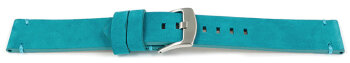 Watch strap dark turquoise Veluro leather without padding 18mm 20mm 22mm 24mm