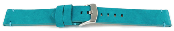 Watch strap dark turquoise Veluro leather without padding...