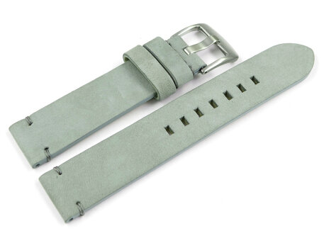 Watch strap grey Veluro leather without padding 18mm 20mm 22mm 24mm