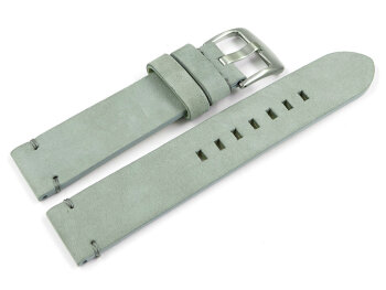 Watch strap grey Veluro leather without padding 18mm 20mm...