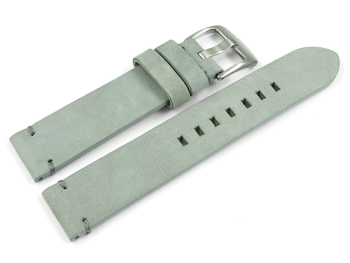 Watch strap grey Veluro leather without padding 18mm 20mm 22mm 24mm