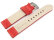 Watch strap red Veluro leather without padding 18mm
