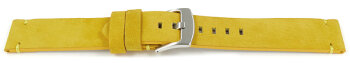 Watch strap yellow Veluro leather without padding 18mm