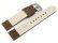 Watch strap dark brown Veluro leather without padding 22mm