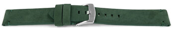 Watch strap dark green Veluro leather without padding 24mm