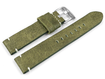 Green Brown Leather Watch Strap without padding 20mm 22mm...