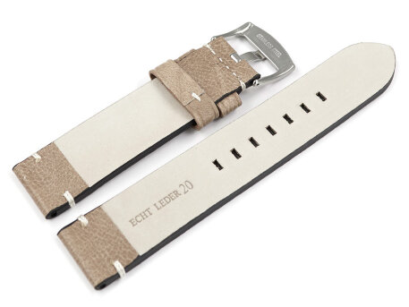 Leather Watch Strap light brown without padding 20mm 22mm 24mm