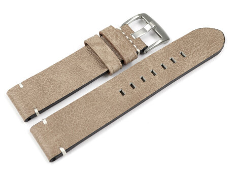 Leather Watch Strap light brown without padding 20mm 22mm...