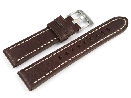 Brown Leather Watch Strap Miami without padding 20mm 22mm...