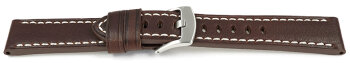 Brown Leather Watch Strap Miami without padding 20mm 22mm...