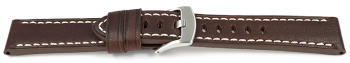 Brown Leather Watch Strap Miami without padding 20mm 22mm...