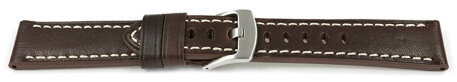 Dark Brown Leather Watch Strap Miami without padding 20mm 22mm 24mm 26mm