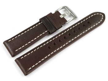 Dark Brown Leather Watch Strap Miami without padding 20mm 22mm 24mm 26mm