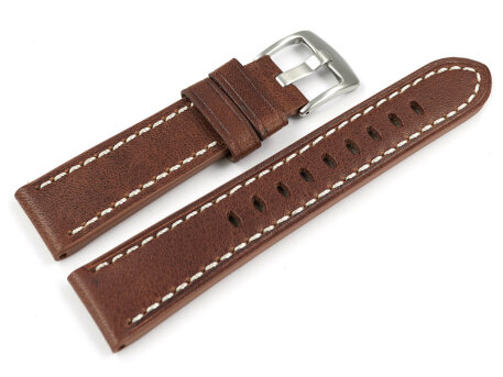 Light Brown Leather Watch Strap Miami without padding 20mm
