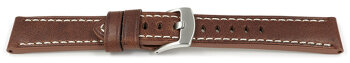 Light Brown Leather Watch Strap Miami without padding 20mm