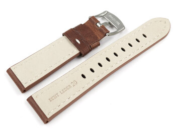 Light Brown Leather Watch Strap Miami without padding 22mm