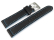 Black Leather Watch Strap with Light Blue Stitching model Sportiv 18mm 20mm 22mm 24mm