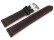 Black Leather Watch Strap with Red Stitching model Sportiv 18mm
