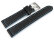 Black Leather Watch Strap with Light Blue Stitching model Sportiv 18mm