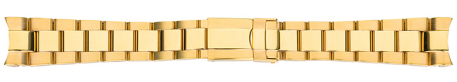 Solid Stainless steel Metal watch band - Gold - Round solid end links - 20mm