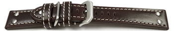 Thick Dark brown Leather Watch Strap with additional...
