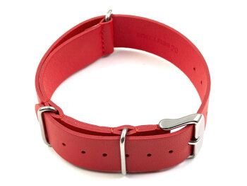 Watch strap Nato genuine leather red 18mm 20mm 22mm 24mm