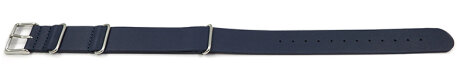 Watch strap Nato genuine leather dark blue 18mm 20mm 22mm 24mm
