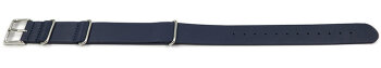 Watch strap Nato genuine leather dark blue 18mm 20mm 22mm...