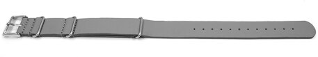 Watch strap Nato genuine leather grey 24mm