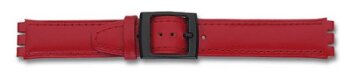 Watch band - Leather - for Swatch - red - 17 mm