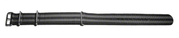 Watch strap - Nato - Nylon - Waterproof - black / grey