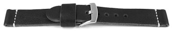 Very Soft Black Leather Watch Strap model Bari 20mm 22mm...