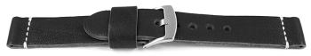 Very Soft Black Leather Watch Strap model Bari 20mm 22mm...