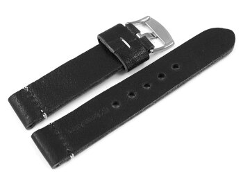 Very Soft Black Leather Watch Strap model Bari 20mm 22mm 24mm 26mm 28mm