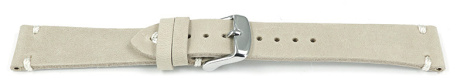 Beige Leather Watch Strap model Fresh 18mm 19mm 20mm 22mm