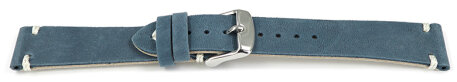 Dark Blue Leather Watch Strap model Fresh 18mm Steel