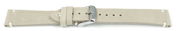 Beige Leather Watch Strap model Fresh 22mm Steel