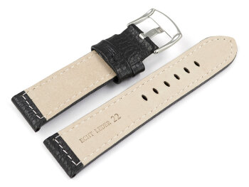 Black Soft Grained Leather Watch Strap 20mm