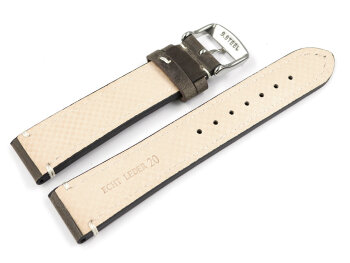 Dark Brown Saddle Leather Watch Strap 18mm Steel