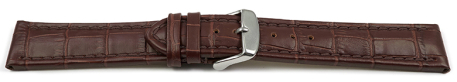 Watch strap - Genuine leather - Croco print - dark brown 18mm 20mm 22mm 24mm