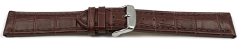 Watch strap - Genuine leather - Croco print - dark brown 18mm 20mm 22mm 24mm