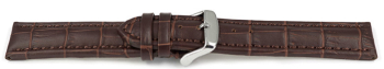 Watch strap - Genuine leather - Croco print - dark brown...