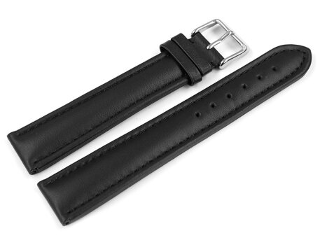 Watch strap - Genuine leather - Smooth - XL - black