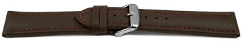 XL Watch strap Genuine leather Smooth brown 28mm Steel
