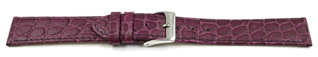 Watch strap - genuine leather - Safari - eggplant 12mm Steel
