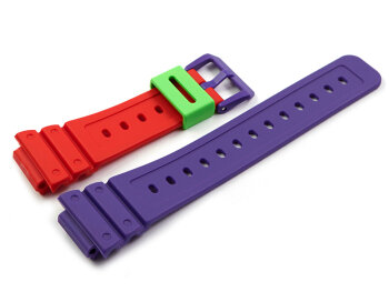 Genuine Casio Red and Purple Watch Strap DW-5610DN-9 with...