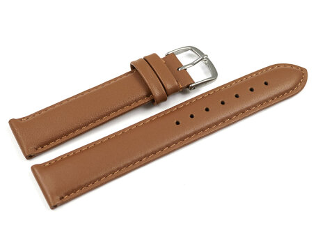Watch strap Genuine leather smooth light brown 13mm 15mm 17mm 19mm 21mm 23mm
