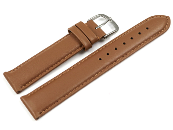 Watch strap Genuine leather smooth light brown 13mm 15mm...