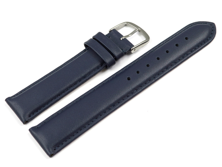 Watch strap Genuine leather smooth dark blue 13mm 15mm...